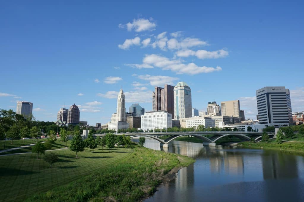 Columbus, OH skyline from the Main Street Bridge